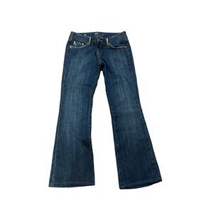 Miss me dark wash low to mid rise boot cut jean size 27
